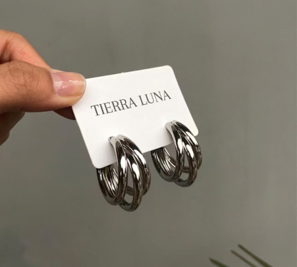 Сережки Tierra Luna "Silver Cosmic Rings"
