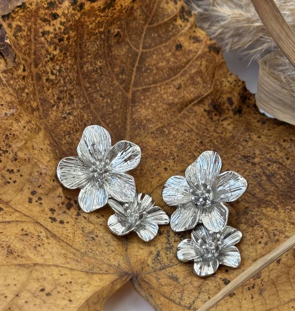 Сережки Tierra Luna “Silver Layered Flower”