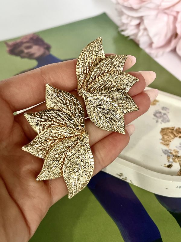 Сережки Tierra Luna “Golden Leaf Fan”