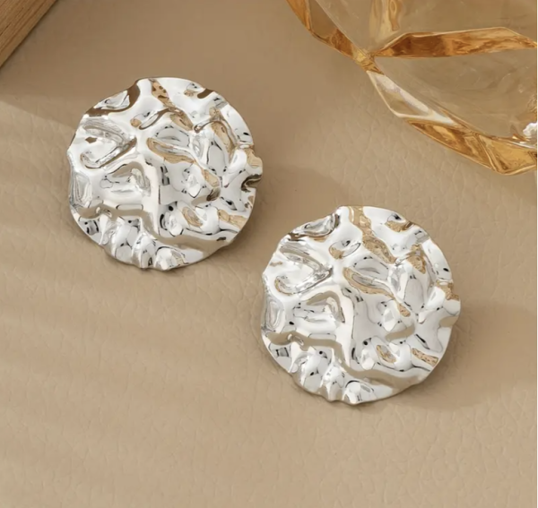 Сережки Tierra Luna "Silver Crumple Hoops"