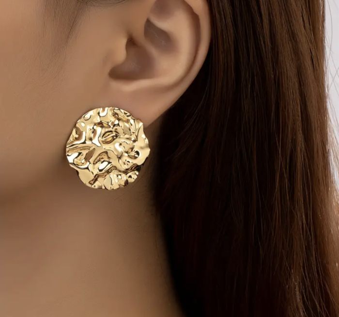 Сережки Tierra Luna "Gold Crumple Hoops"