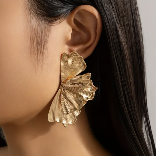 Сережки Tierra Luna "Gold Modern Floral"