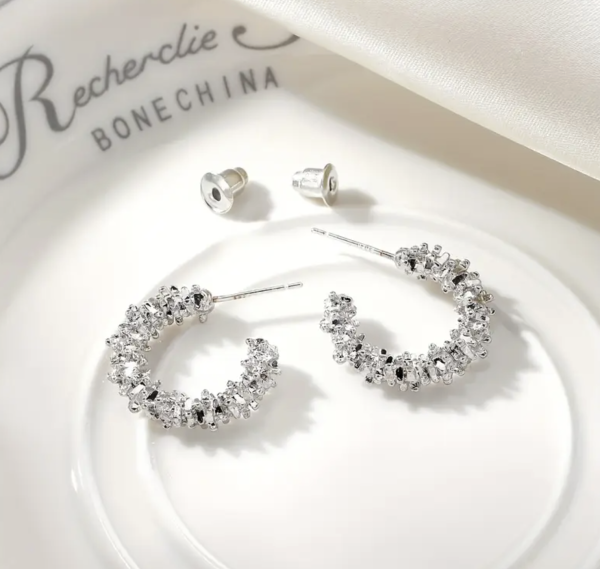 Сережки Tierra Luna “Glam Clustered Silver”