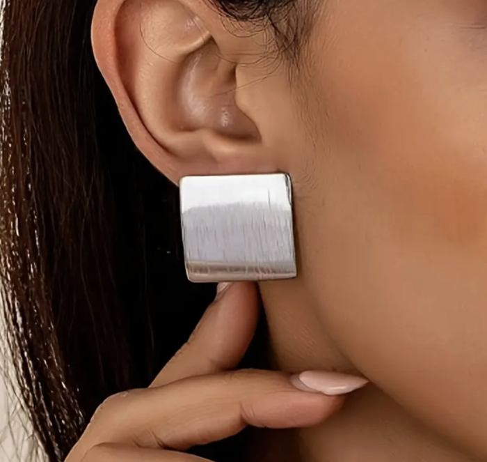 Сережки Tierra Luna “Silver Satin Square”