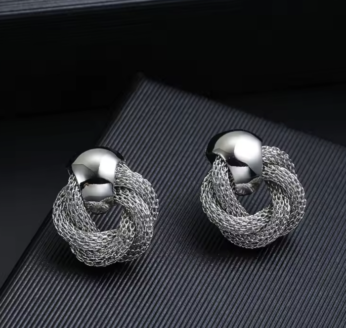 Сережки Tierra Luna “Silver Braided Circle”