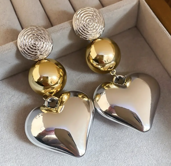 Сережки Tierra Luna “Mixed Metal Heart”