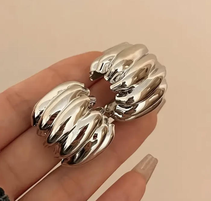 Сережки Tierra Luna “Silver Chunky Ripple”