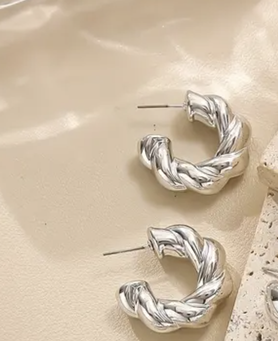 Сережки Tierra Luna “Braided Silver Acrylic”