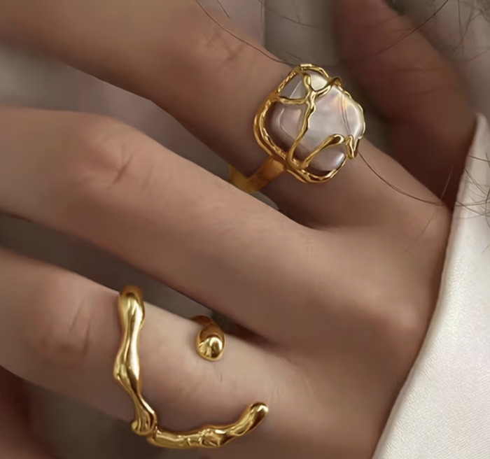 Каблучки Tierra Luna "Double Pearl+Gold"