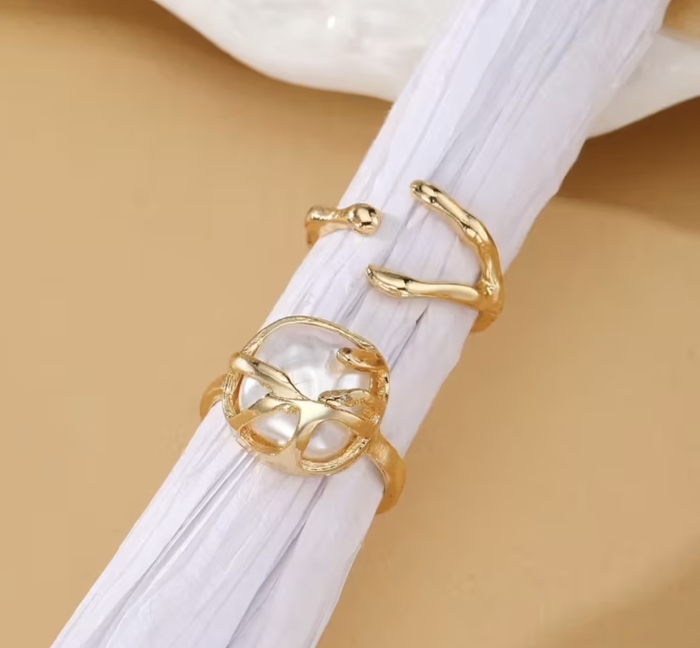 Каблучки Tierra Luna "Double Pearl+Gold"