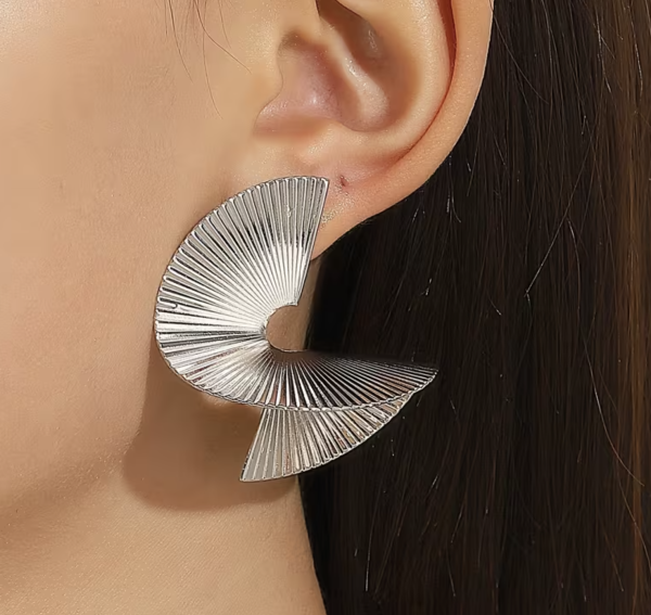 Сережки Tierra Luna “Silver Art Deco Folded”