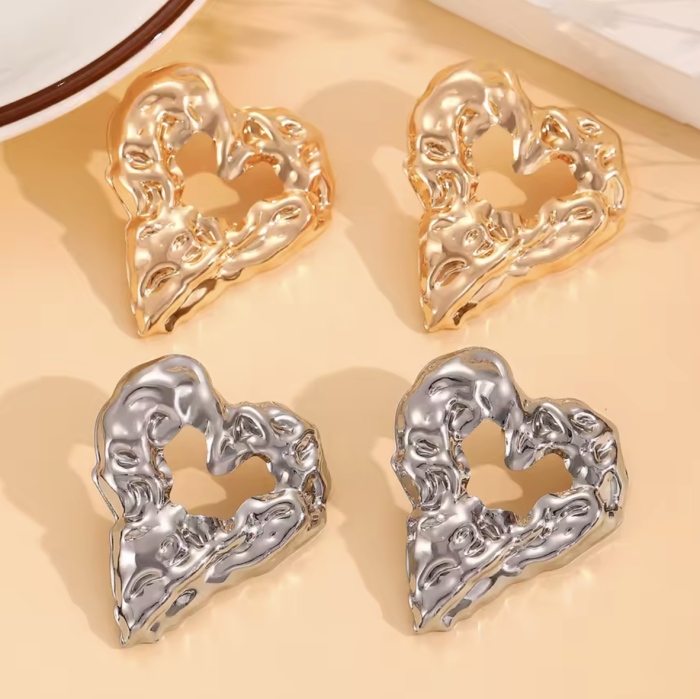 Сережки Tierra Luna "Gold Crumpled Heart"