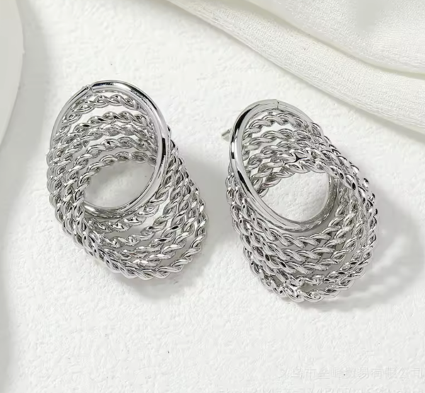 Сережки Tierra Luna "Silver Circular Rope"