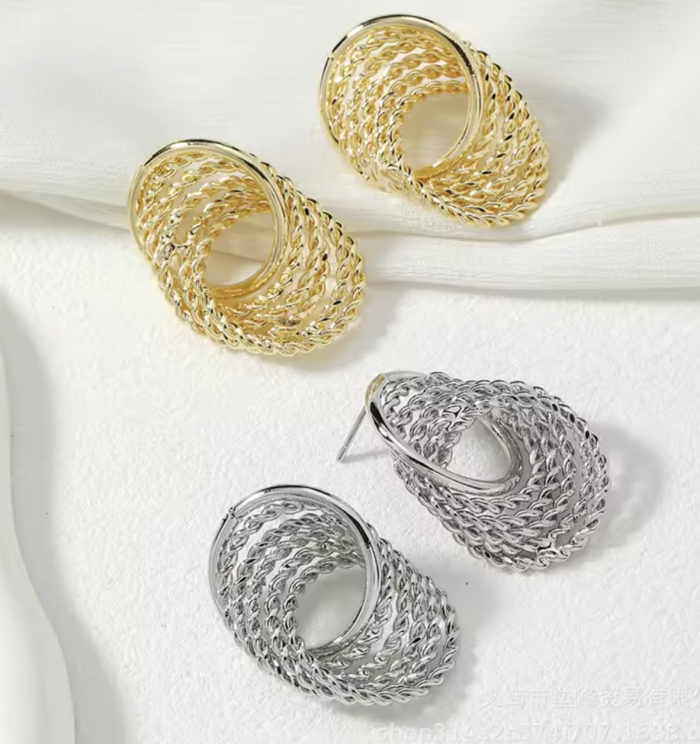 Сережки Tierra Luna "Silver Circular Rope"
