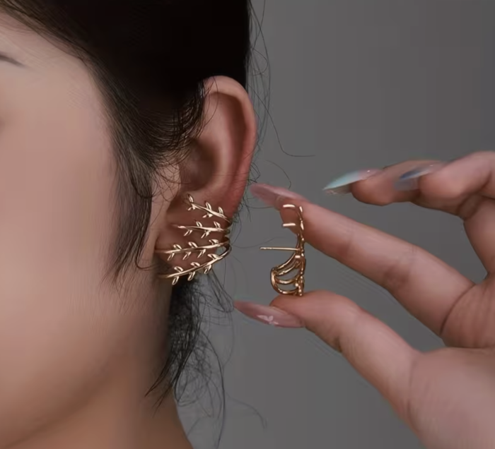 Сережки Tierra Luna "Gold Branch Leaves"