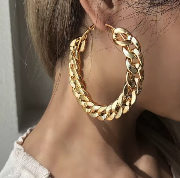 Сережки Tierra Luna "Gold Circular Big Chain"