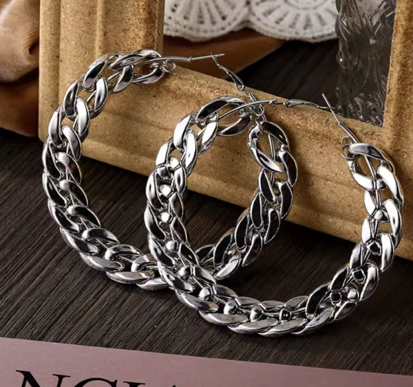 Сережки Tierra Luna "Silver Circular Big Chain"