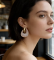 Сережки Tierra Luna "Gold Crescent White"