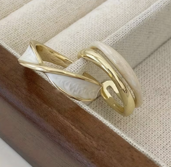 Каблучки Tierra Luna "Ivory & Gold Sculptural Set" (2 шт)