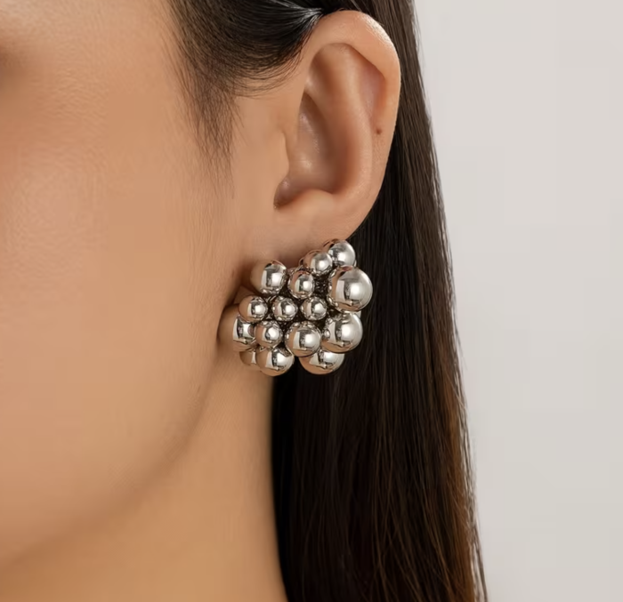 Сережки Tierra Luna "Silver Gilded Bubble"