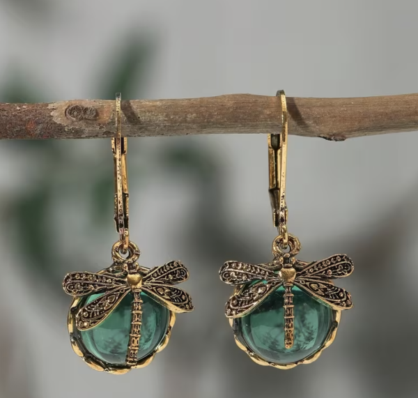 Сережки Tierra Luna “Dragonfly Green”