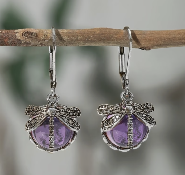 Сережки Tierra Luna “Dragonfly Violet”