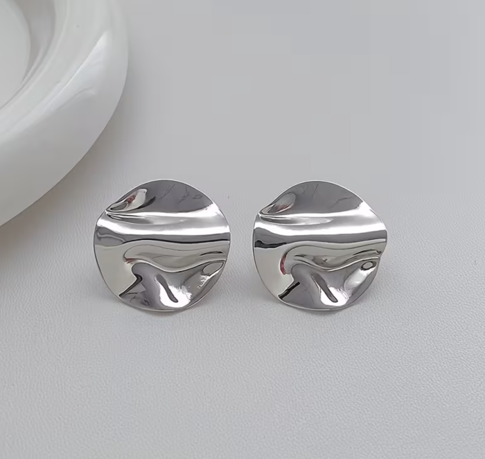 Сережки Tierra Luna "Silver Abstract Mirror"