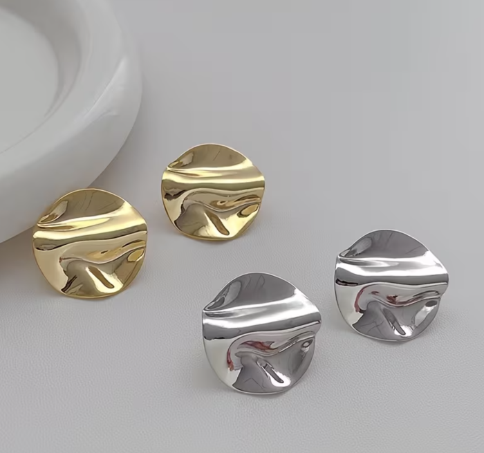 Сережки Tierra Luna "Silver Abstract Mirror"