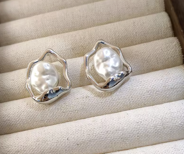 Сережки Tierra Luna "Silver Ethereal Pearl"