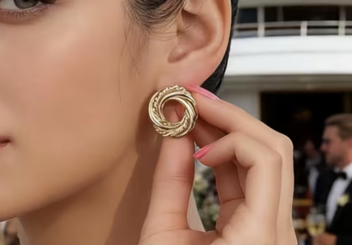 Сережки Tierra Luna "Gold Bagel"